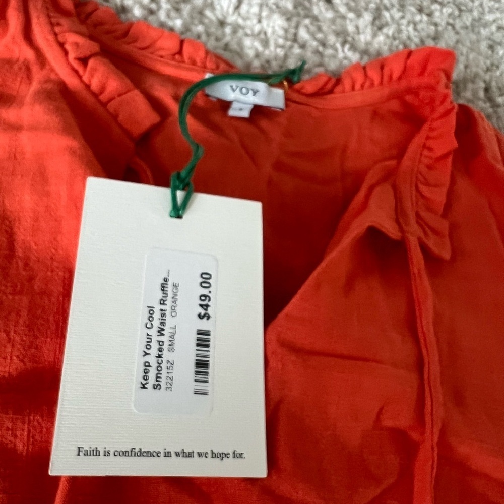 NWT Vibrant Orange Sleeveless Dress - Picture 3 of 6